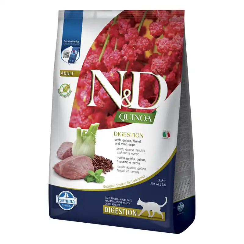 Farmina N&D Cat Quinoa Digestion Lamb & Fennel 5kg Sucha Karma z Jagnięciną Dla Kota Zaburzenia Trawienia Niska cena
