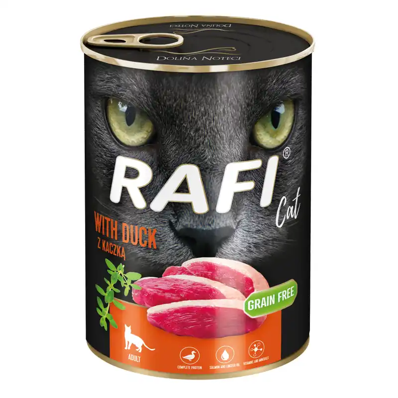 Mokra Karma dla Kota Rafi Cat Adult z Kaczką 400 g Tylko do końca tygodnia