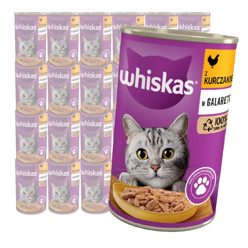 Whiskas Adult Puszka 24x400g Mokra Karma Pełnoporcjowa Dla Dorosłych Kotów Kurczak W Galaretce Oferta limitowana