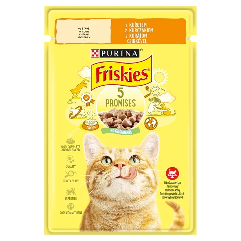 Purina Friskies z Kurczakiem 85g Mokra Karma Dla Kota w Sosie Szybka dostawa
