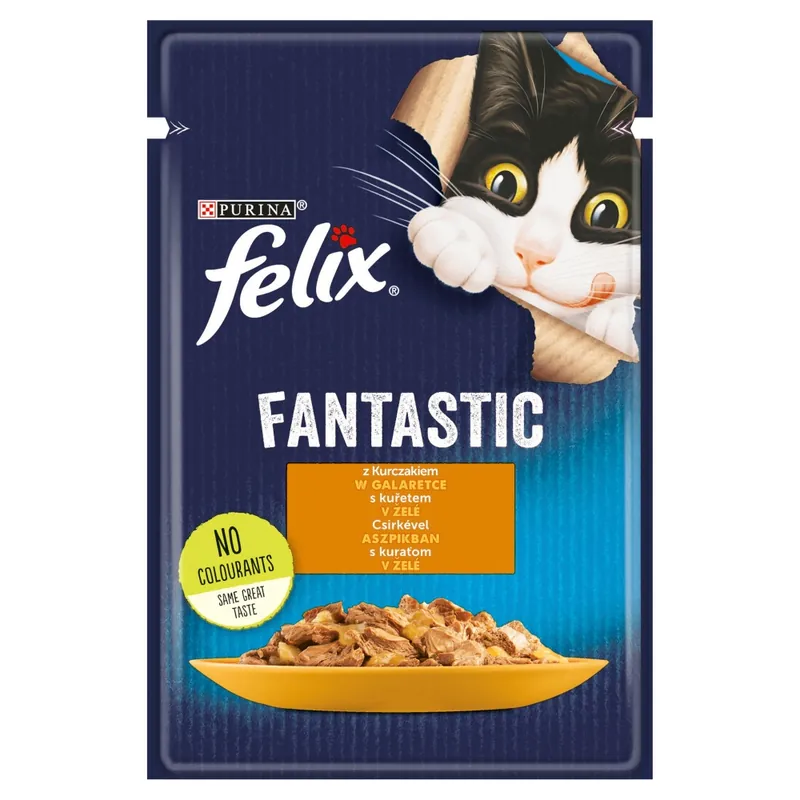 Nowość Felix Fantastic Karma Dla Kotów Kurczak W Galaretce Saszetka 85g