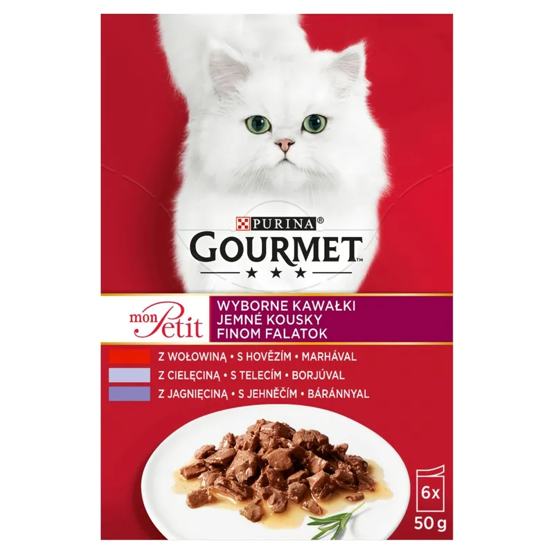Purina Gourmet Mon Petit Mix Mięsne Smaki 6x50g Mokra Karma Dla Kota Wyborne Kawałki Nowy