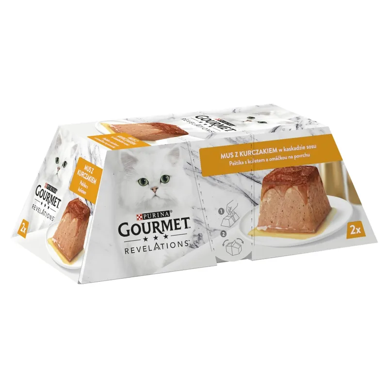 Tylko do końca tygodnia Purina Gourmet Revelations Mus z Kurczakiem 2x57g Mokra Karma Dla Kota w Sosie