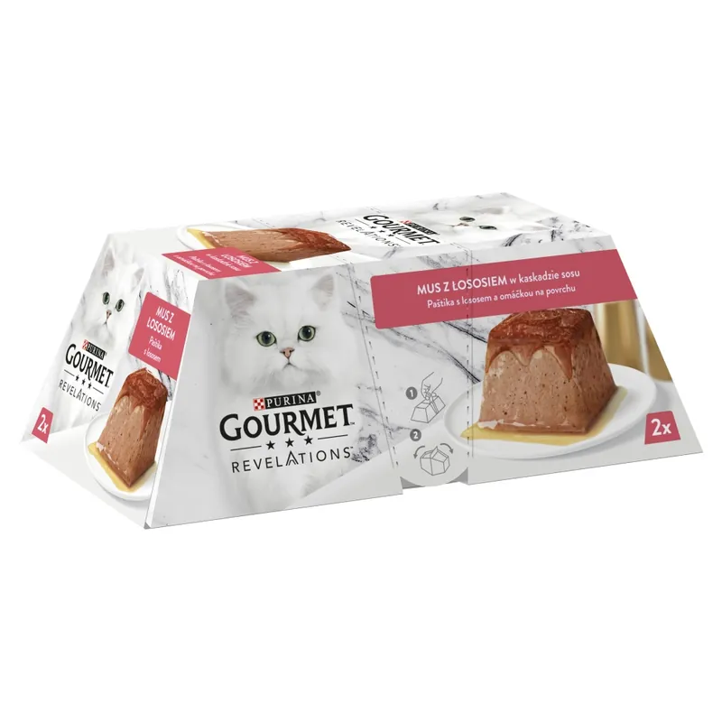 Ekspresowa dostawa Purina Gourmet Revelations Mus z Łososiem 2x57g Mokra Karma Dla Kota w Sosie