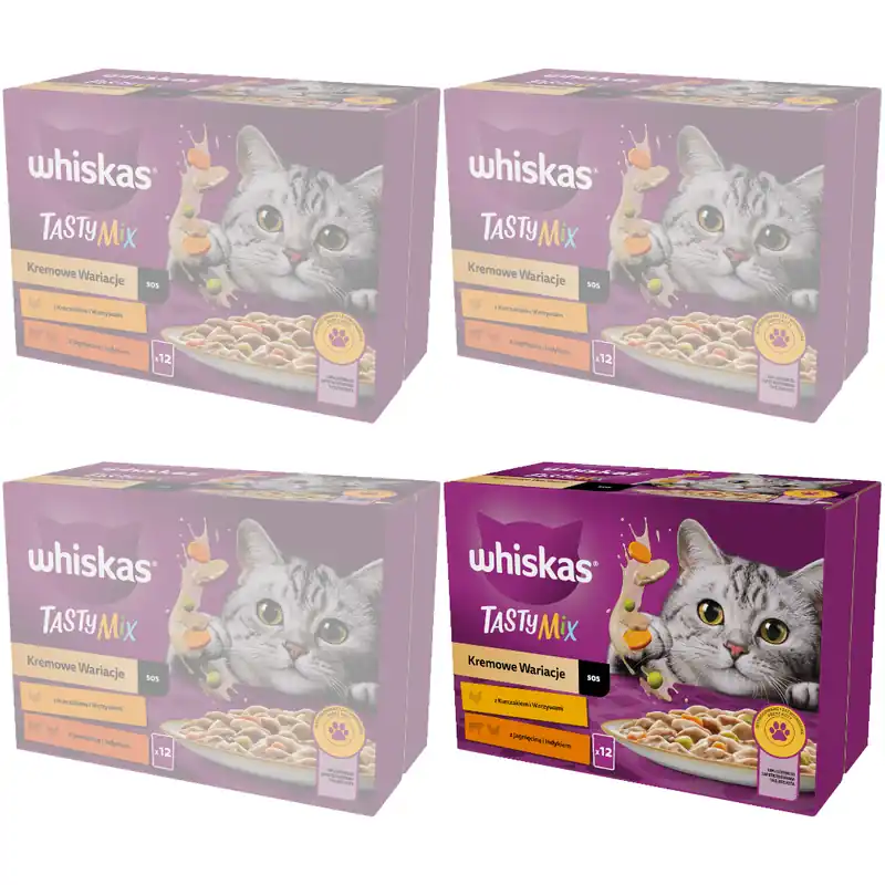 Oferta Whiskas Adult 48x85g Kremowe Wariacje Mokra Karma Pełnoporcjowa Dla Dorosłych Kotów W Sosie