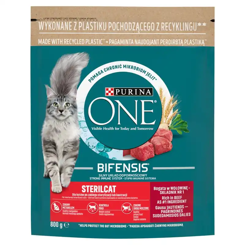 Zamów teraz Purina One Bifensis Sterilcat 800g Sucha Karma Dla Kota z Wołowiną
