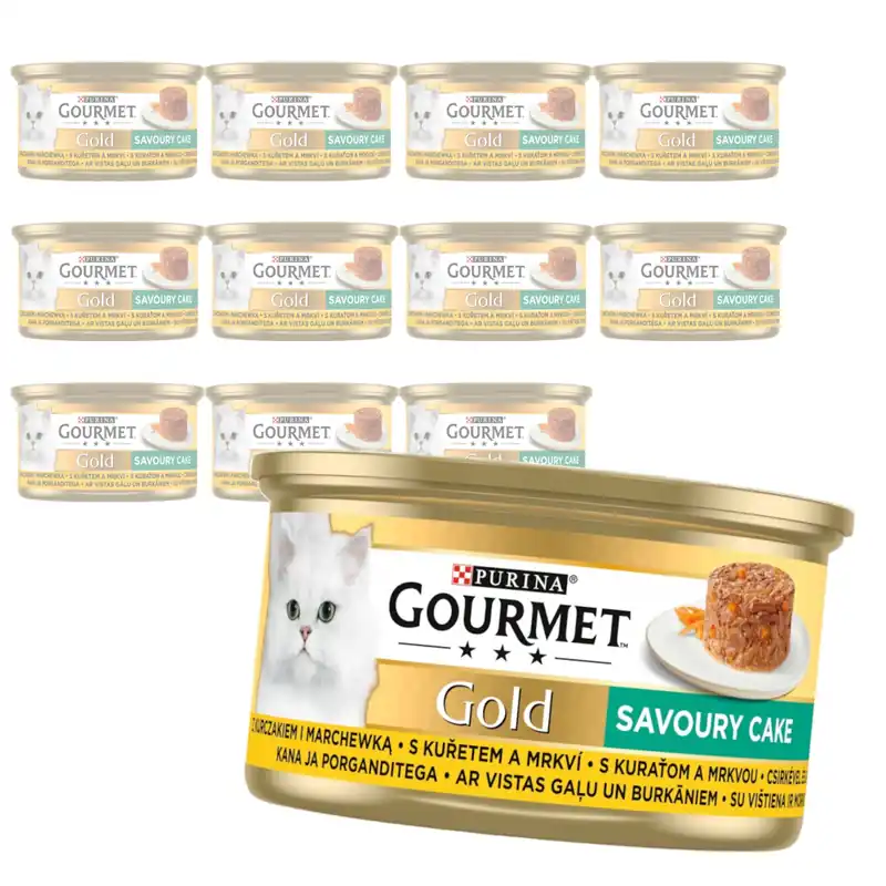 Super okazja Purina Gourmet Gold z Kurczakiem i Marchewką 12x85g Mokra Karma Dla Kota Savoury Cake