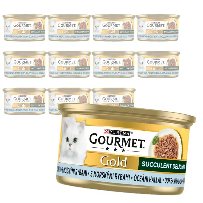 Wyjątkowa oferta Purina Gourmet Gold z Rybą Oceaniczną 12x85g Mokra Karma Dla Kota Succulent Delights