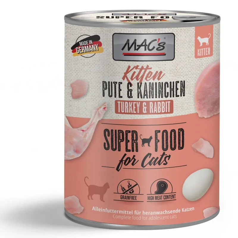 MAC‘s Kitten Mokra Karma Dla Kociąt Indyk Królik 800g Ostatnia szansa