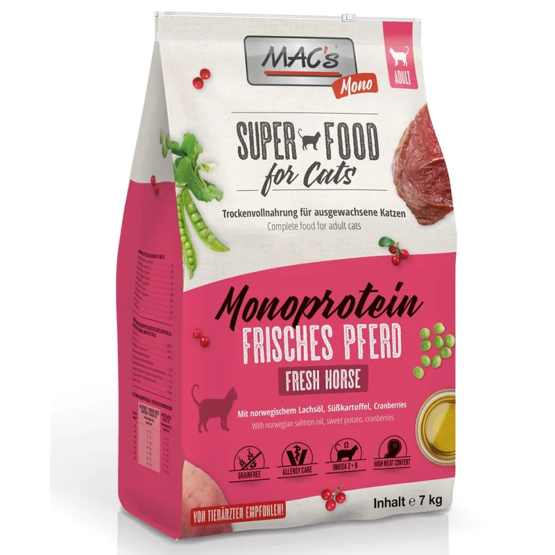 Nowy MAC‘s Cat Adult Sucha Karma Monoproteinowa Dla Kota 7kg Świeża Konina