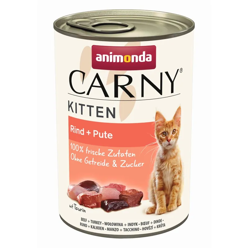 Najlepsza cena Animonda Carny Kitten 400g Mokra Karma Dla Kociąt z Wołowiną i Indykiem
