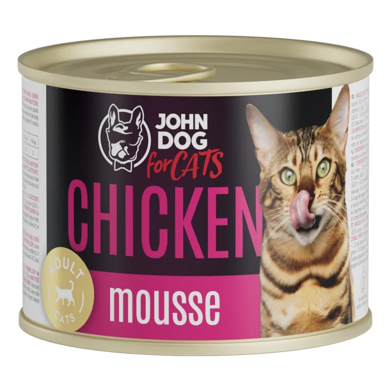 John Dog for Cats Mus z Kurczakiem 200g Bezzbożowa Mokra Karma Dla Kota Zniżka