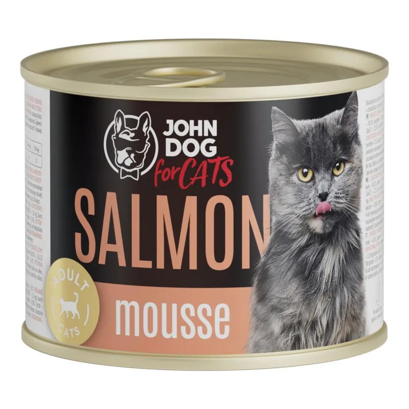 John Dog for Cats Mus z Łososiem 200g Bezzbożowa Mokra Karma Dla Kota Tylko do końca tygodnia