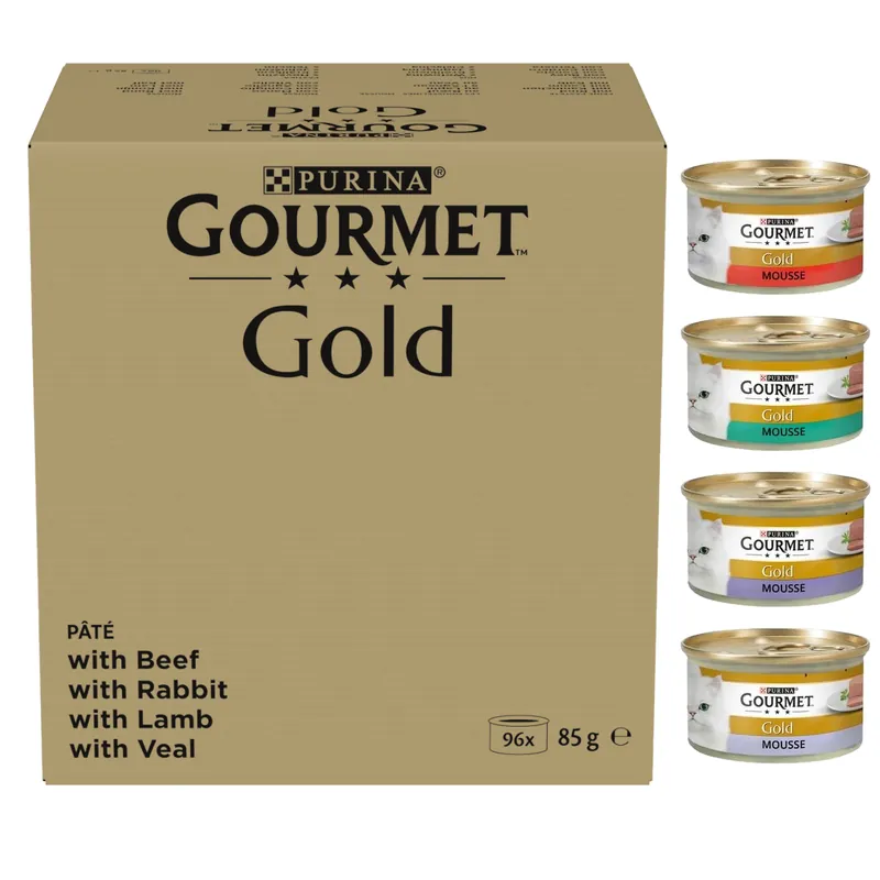 Purina Gourmet Gold 96x85g Mokra Karma dla Kota Mix Smaków z Wołowiną Królikiem Jagnięciną Cielęciną Zamów dziś