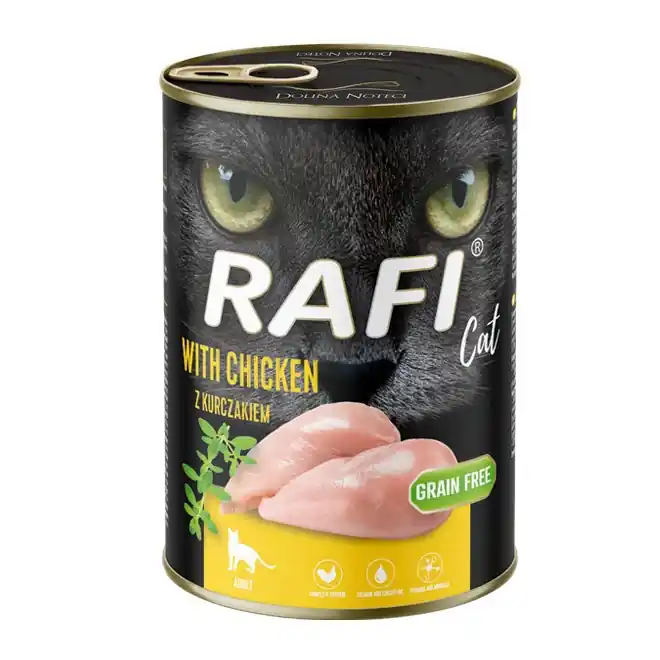 Ekspresowa dostawa Rafi Cat Adult 400g Bezzbożowa Mokra Karma Dla Kota Z Kurczakiem