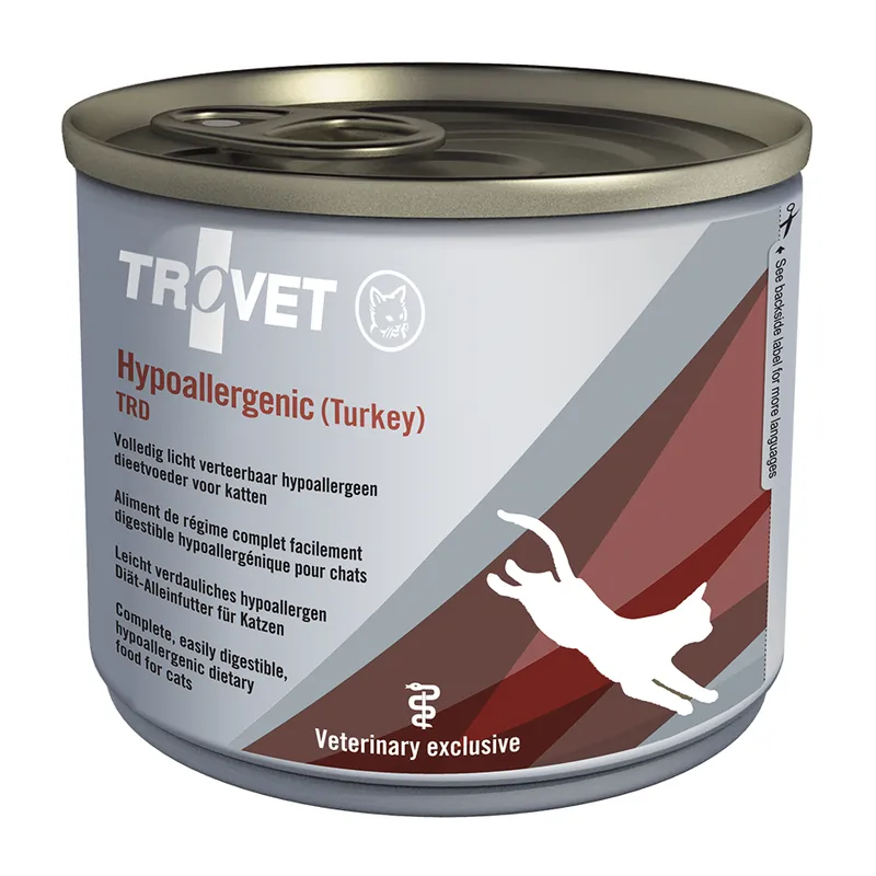 Trovet Hypoallergenic TRD 200g Lekkostrawna Mokra Karma Dietetyczna z Indykiem Dla Kotów z Nadwrażliwością Pokarmową Rabat