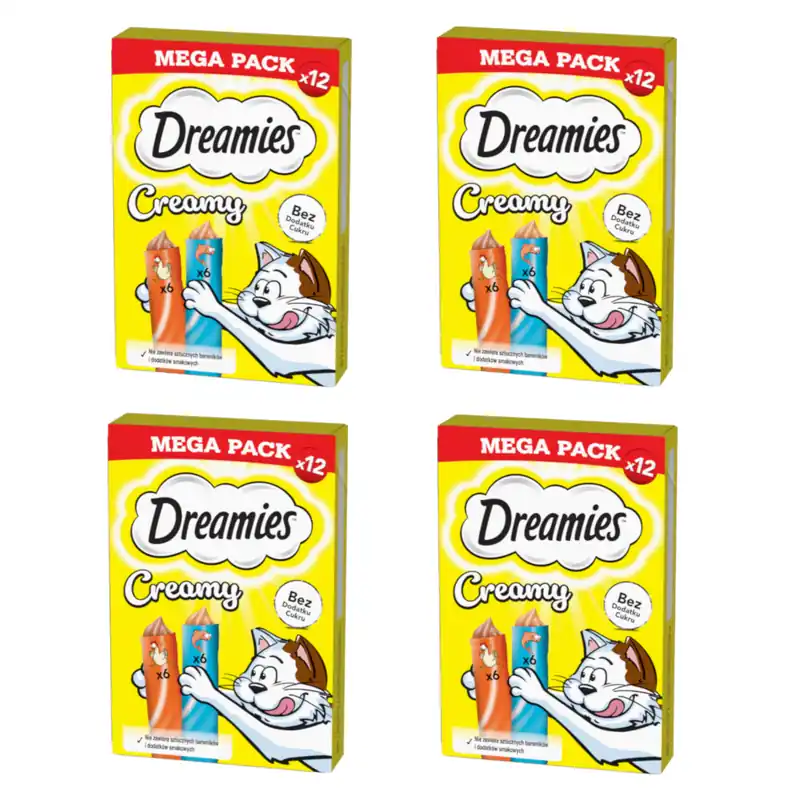 Bezpieczne zakupy Dreamies Creamy 48x10g Kremowy Przysmak Dla Kota Z Kurczakiem I Z Łososiem