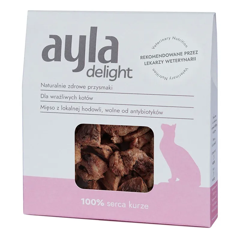Ayla Delight Serca Kurze 28g Liofilizowany Przysmak Dla Kota 100% Mięsa Nie przegap