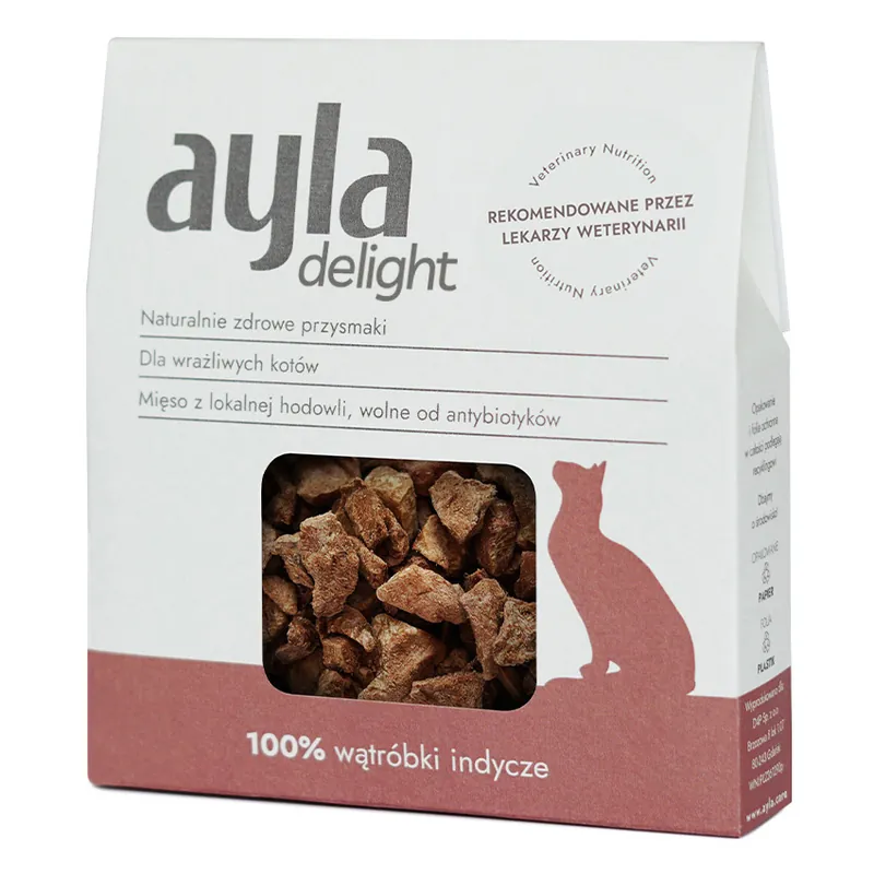 Ayla Delight Wątróbki Indycze 28g Liofilizowany Przysmak Dla Kota 100% Mięsa Nowy
