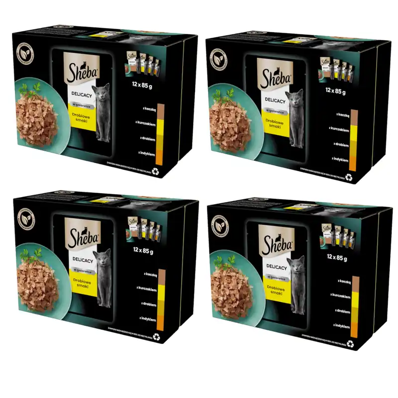 Sheba Delikatesse in Gelee Smaki Drobiowe 4 sztuki 12x85g Oferta