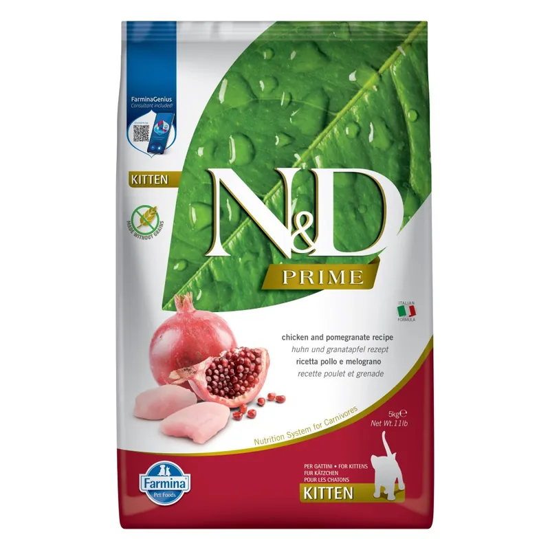 Rabat Farmina N&D Cat Prime Chicken Pomegranate Kitten 5kg Sucha Karma Dla Kociąt Kurczak z Granatem