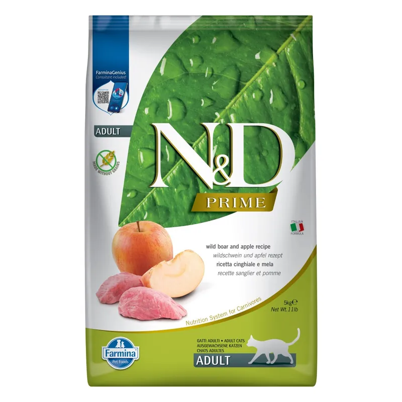 Obniżka ceny Farmina N&D Cat Prime Wild Boar Apple 5kg Sucha Karma Dla Kota Dzik z Jabłkiem
