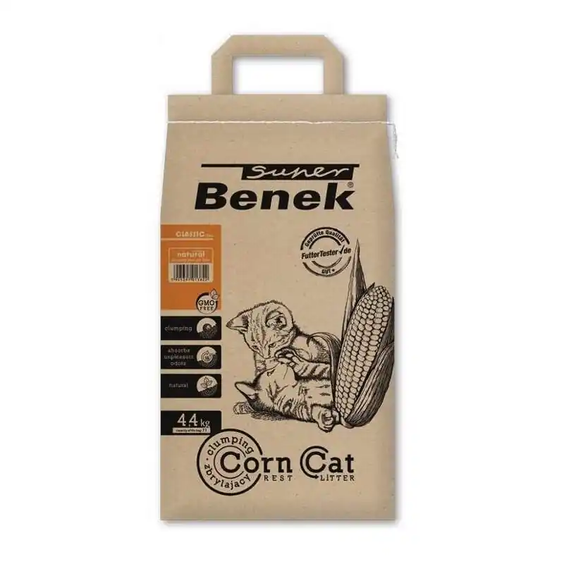 Tylko do końca tygodnia Super Benek Corn Cat Żwirek Kukurydziany Zbrylający Uniwersalny Dla Kota Gryzoni Ptaków 7L
