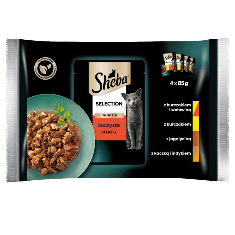 Tylko do końca tygodnia Sheba Selection in Sauce Soczyste Smaki 4x85g Karma Dla Kotów W Sosie Cztery Smaki