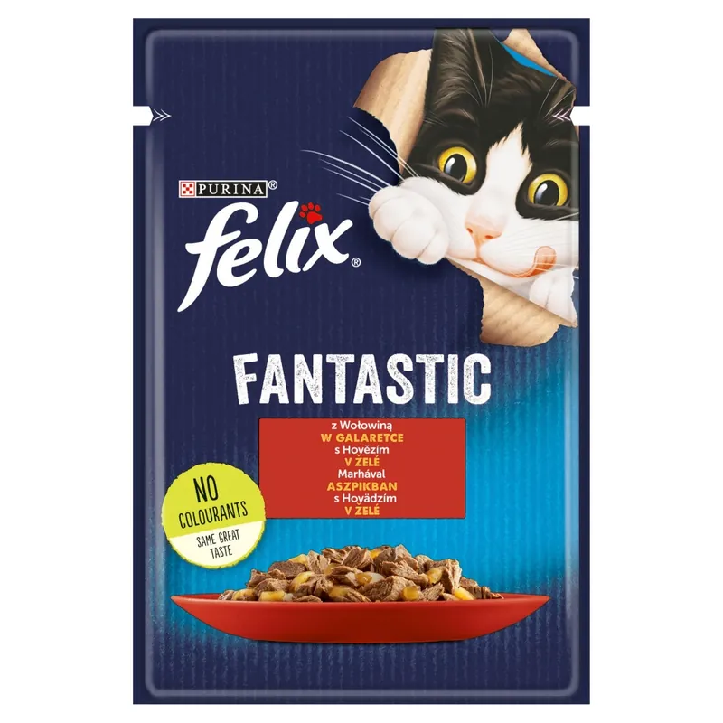 Felix Fantastic Karma Dla Kotów Wołowina W Galaretce Saszetka 85g Nowy