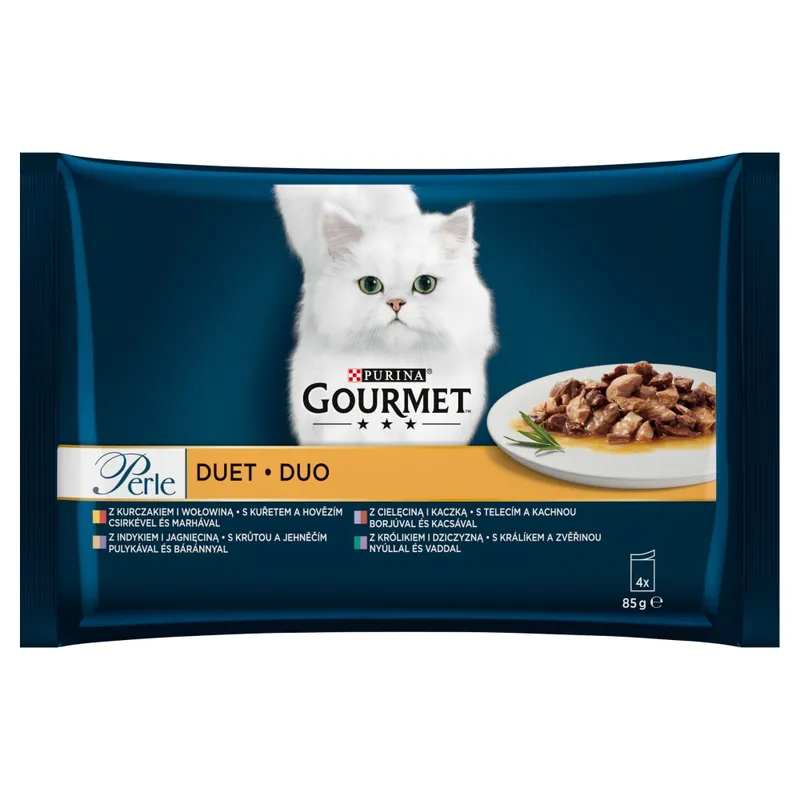 Purina Gourmet Perle Duet Mięsny 4x85g Mokra Karma Dla Kota Szybka dostawa
