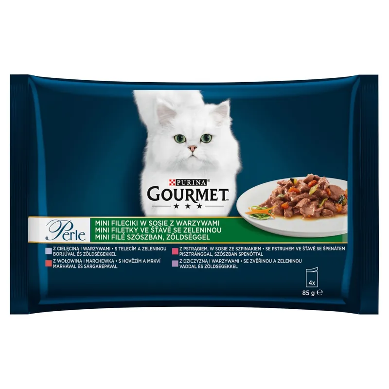 Okazja Purina Gourmet Perle Mix z Warzywami 4x85g Mokra Karma Dla Kota Mini Fileciki w Sosie
