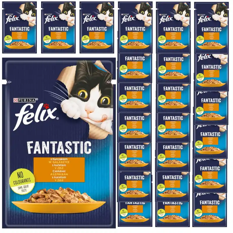 Felix Fantastic Karma Dla Kotów Kurczak W Galaretce Saszetka 24x85g Nowy