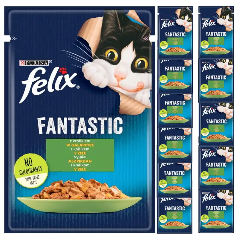 Obniżka ceny Felix Fantastic Karma Dla Kotów Królik W Galaretce Saszetka 12x85g