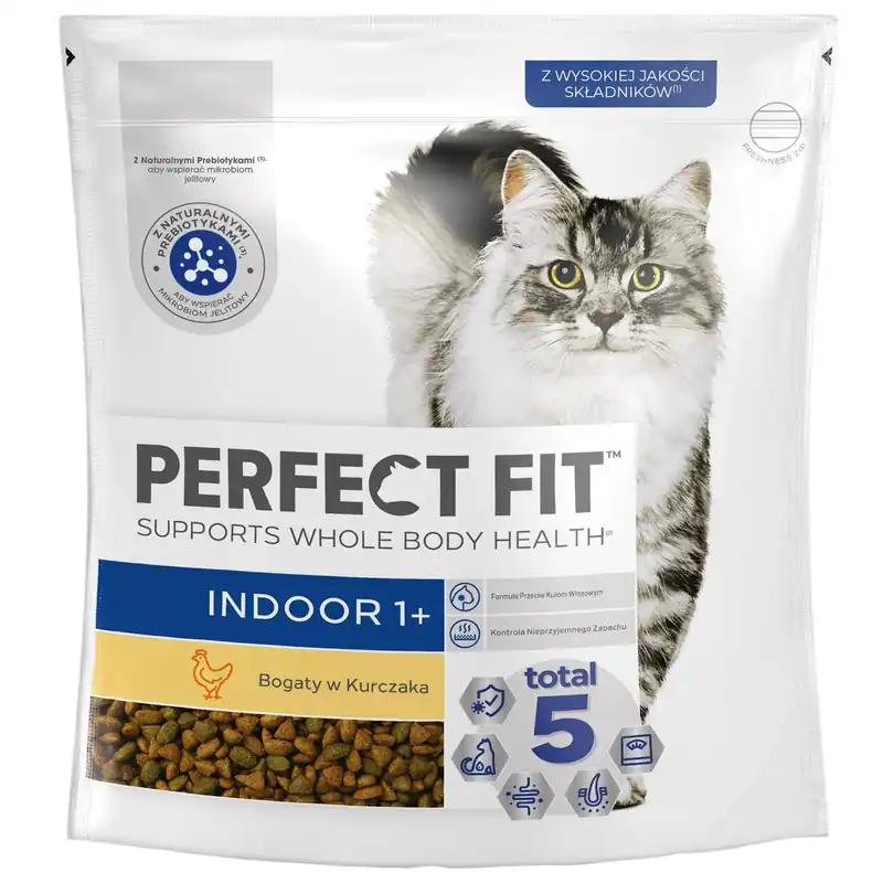 Dodaj do koszyka Perfect Fit Indoor 1+ z Kurczakiem 750g Sucha Karma Dla Kotów Niewychodzących