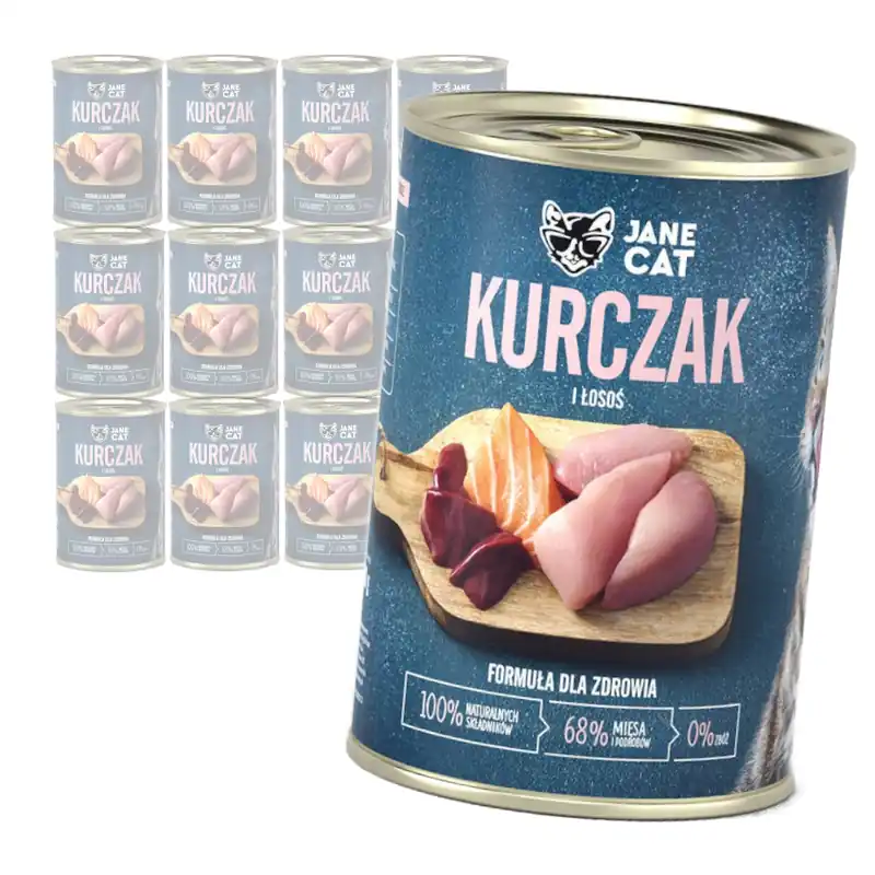 Oferta Jane Cat Adult Kurczak Łosoś 12x400g Mokra Karma Dla Kotów Bez Zbóż