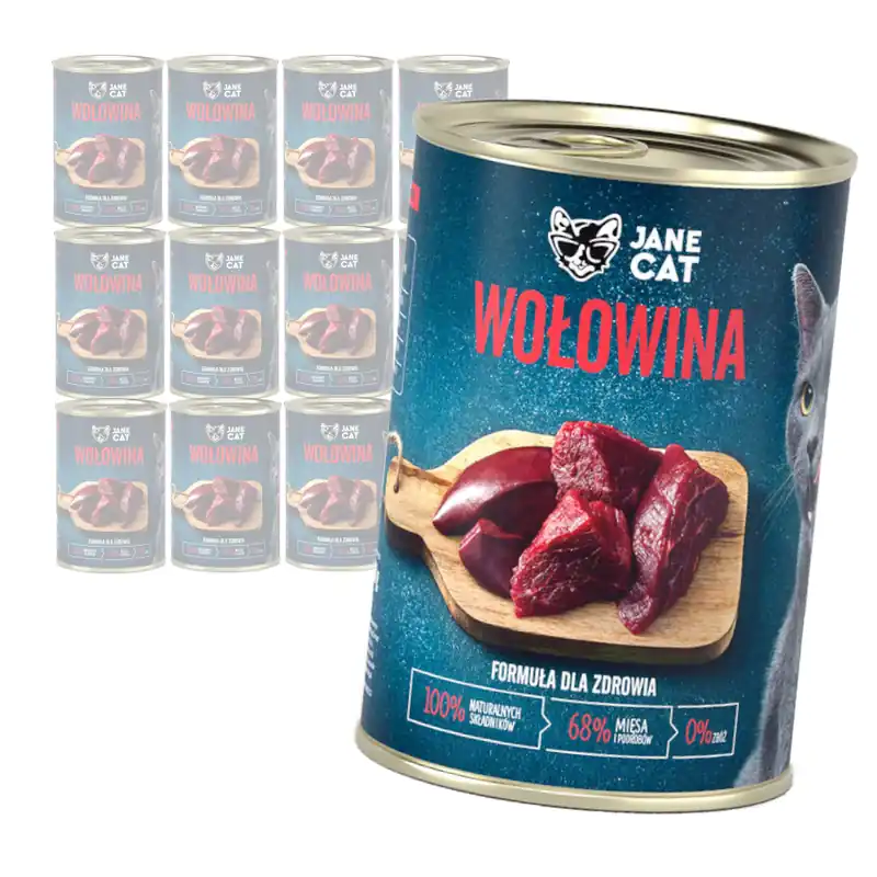 Jane Cat Adult Wołowina 12x400g Mokra Karma Dla Kotów Bez Zbóż I Kurczaka Tylko do końca tygodnia
