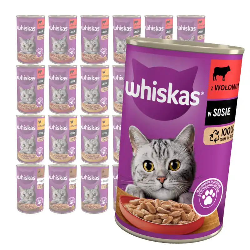 Whiskas Adult Mix Smaków 24x400g Mokra Karma Dla Dorosłych Kotów Ograniczona ilość