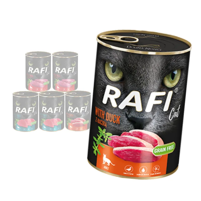 Rafi Cat Adult Bezzbożowa Mokra Karma Dla Kota Mix Smaków 6x400g Kaczka Tuńczyk Cielęcina Dodaj do koszyka