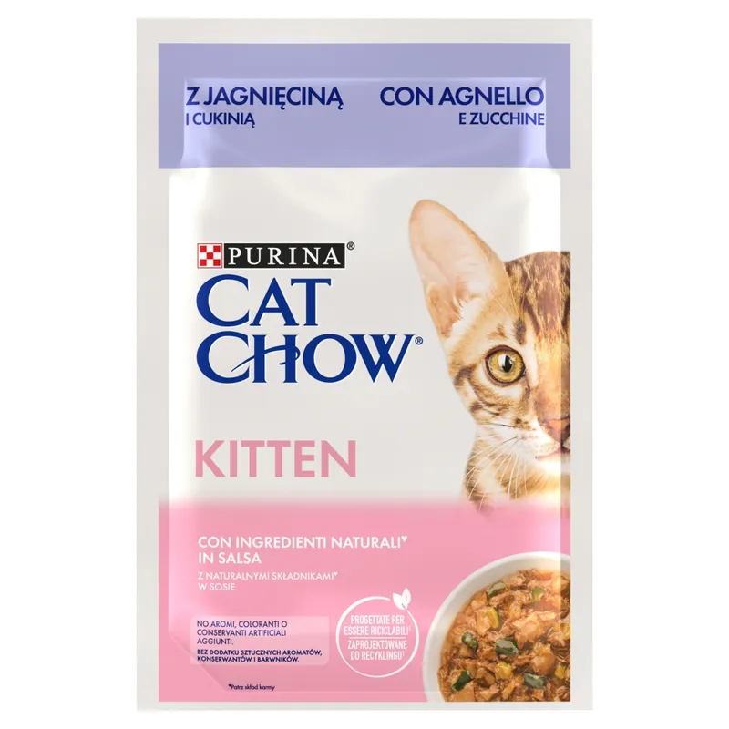 Purina Cat Chow Kitten 85g Mokra Karma Dla Kociąt z Jagnięciną i Cukinią w Sosie Zniżka