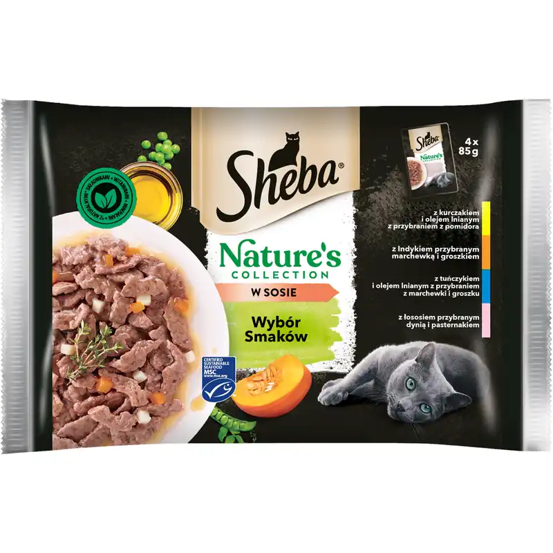 Sheba Nature‘s Collection 4x85g Mokra Karma Dla Kotów Wybór Smaków W Sosie Kurczak Indyk Tuńczyk Łosoś Dodaj do koszyka