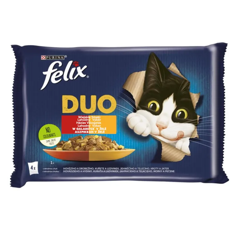 Purina Felix Fantastic Duo Mokra Karma Dla Kota 320g (4x85g) Wiejskie Smaki W Galaretce Promocja