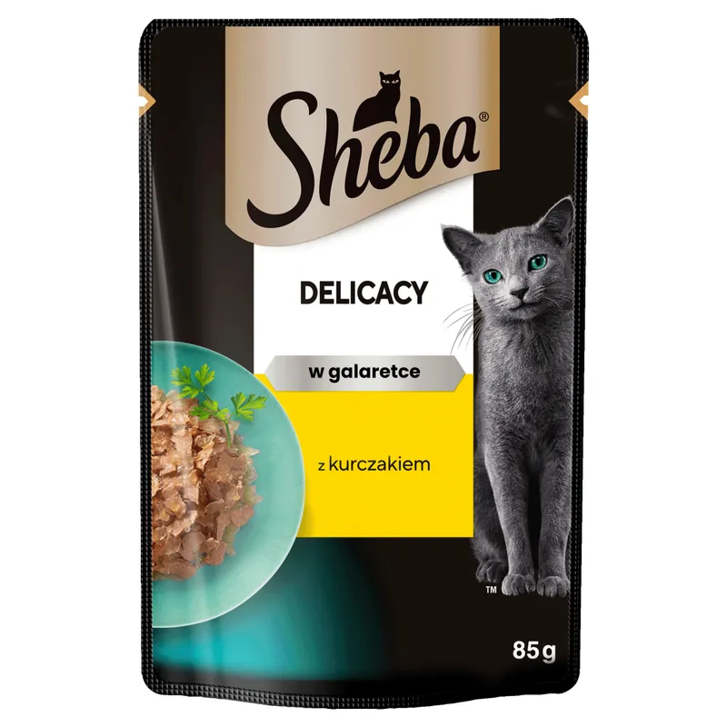 Sheba Delicacy Saszetka 85g Mokra Karma Pełnoporcjowa Dla Kota Kawałki z Kurczakiem w Galaretce Popularny