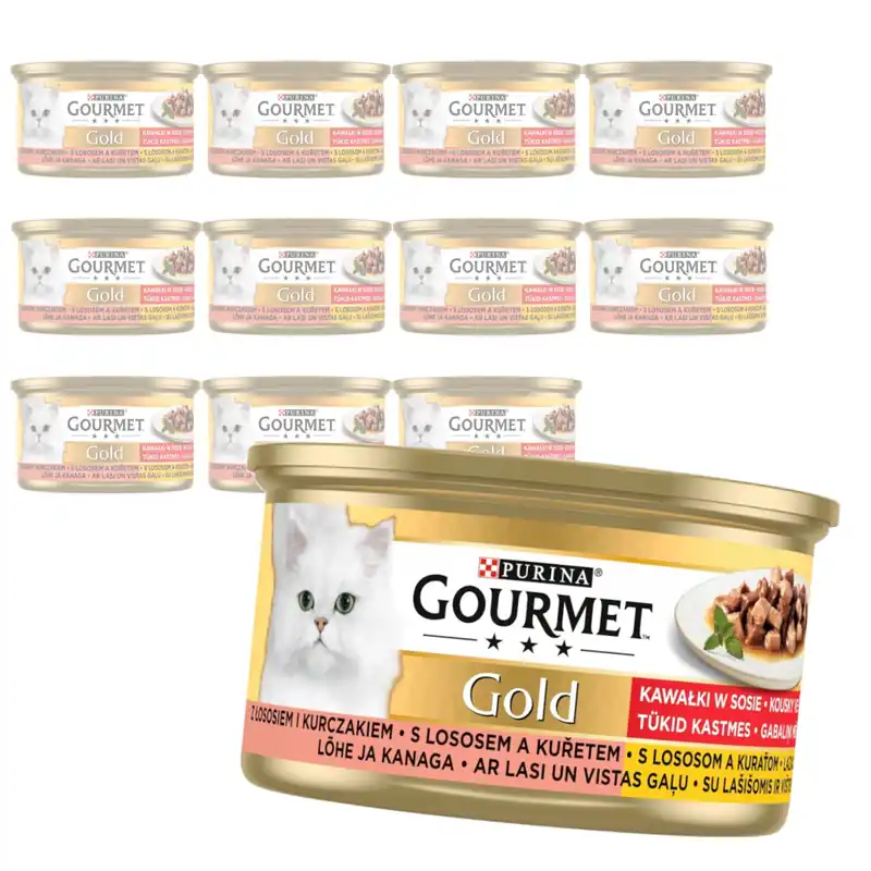 Purina Gourmet Gold Karma Dla Kotów Łosoś I Kurczak W Sosie Z Pomidorami 12x85g Zamów dziś