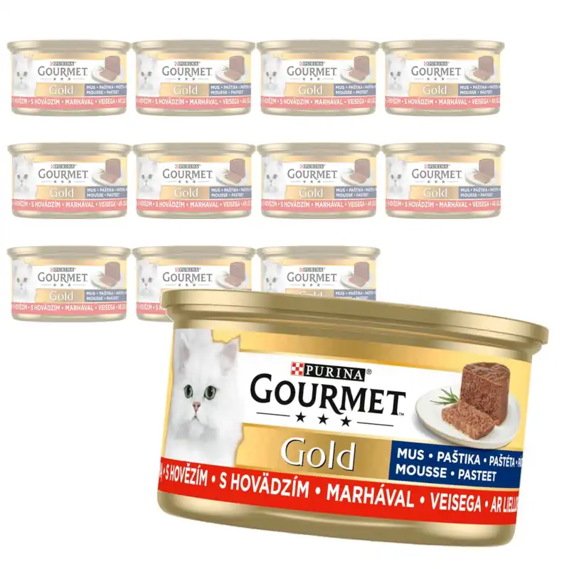 Niska cena Purina Gourmet Gold Mus z Wołowiną 12x85g Mokra Karma Dla Kota