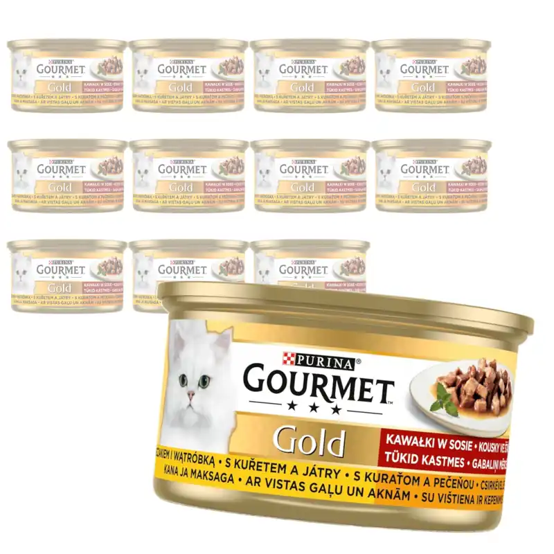 Oferta Purina Gourmet Gold z Kurczakiem i Wątróbką 12x85g Mokra Karma Dla Kota Kawałki w Sosie
