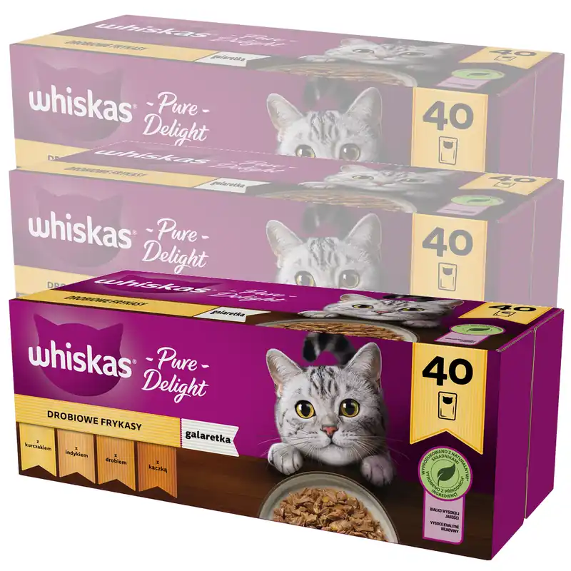 Whiskas Adult 120x85g Drobiowe Frykasy Mokra Karma Dla Dorosłych Kotów 4 Smaki W Galaretce Nie przegap