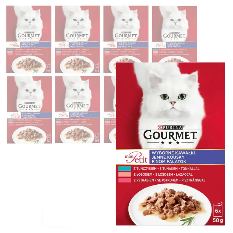 Ekspresowa dostawa Purina Gourmet Mon Petit Mix Rybne Smaki 48x50g Mokra Karma Dla Kota Wyborne Kawałki