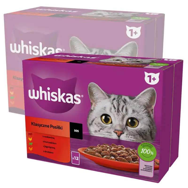 Okazja Whiskas Adult 24x85g Klasyczne Posiłki Mokra Karma Pełnoporcjowa Dla Dorosłych Kotów W Sosie