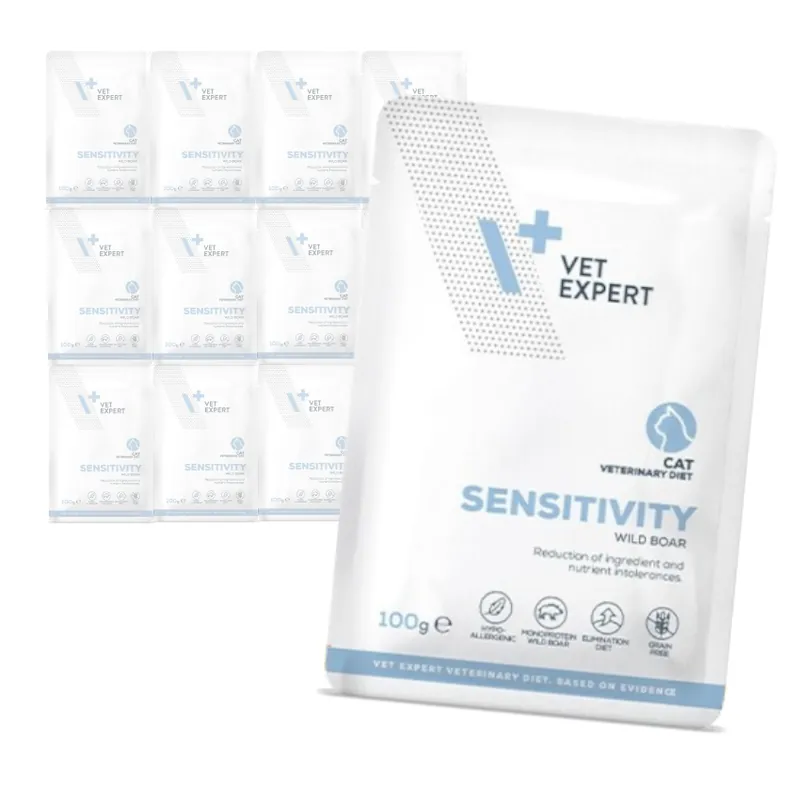 Szybka dostawa Vet Expert Sensitivity Mokra Karma Weterynaryjna Z Dzikiem 12x100g Dla Kotów Z Nietolerancją Pokarmową