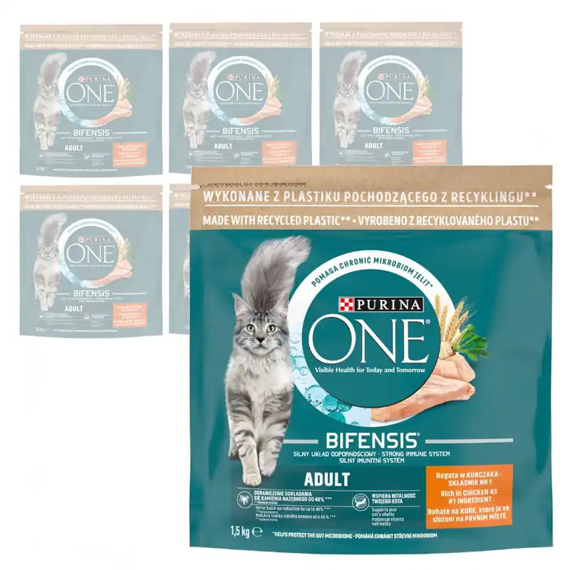 Purina One Bifensis Adult 6x1,5kg Sucha Karma Dla Kota z Kurczakiem Tylko do końca tygodnia
